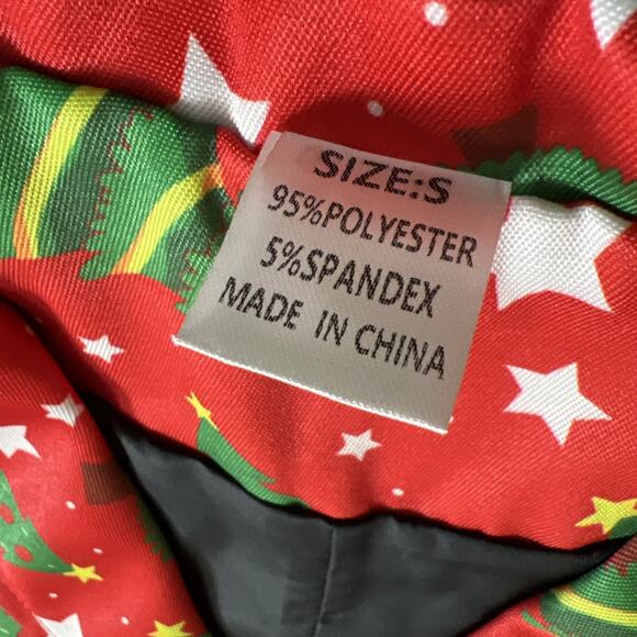 Boys 3-piece Ugly Christmas Suit Jacket Pants Tie Red Trees Small Halloween READ - Picture 6 of 10